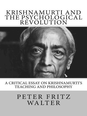 cover image of Krishnamurti and the Psychological Revolution